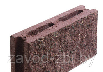 1КБОЛ-ЦП-2-к Камень бетонный обычный лицевой п. 19 красный, фото 2