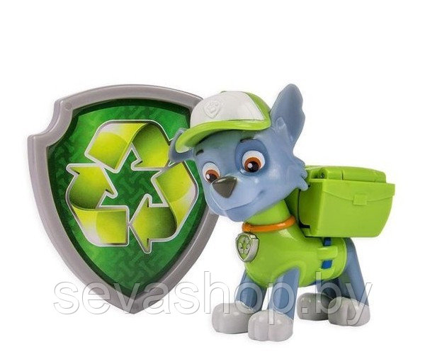 ЩЕНЯЧИЙ ПАТРУЛЬ РОККИ ЩЕНОК-ЭКОЛОГ, СО ЗНАЧКОМ, PAW PATROL