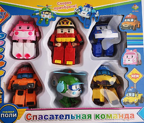 Детский игровой набор трансформеры из 6 героев Поли Робокар арт. DT-335B