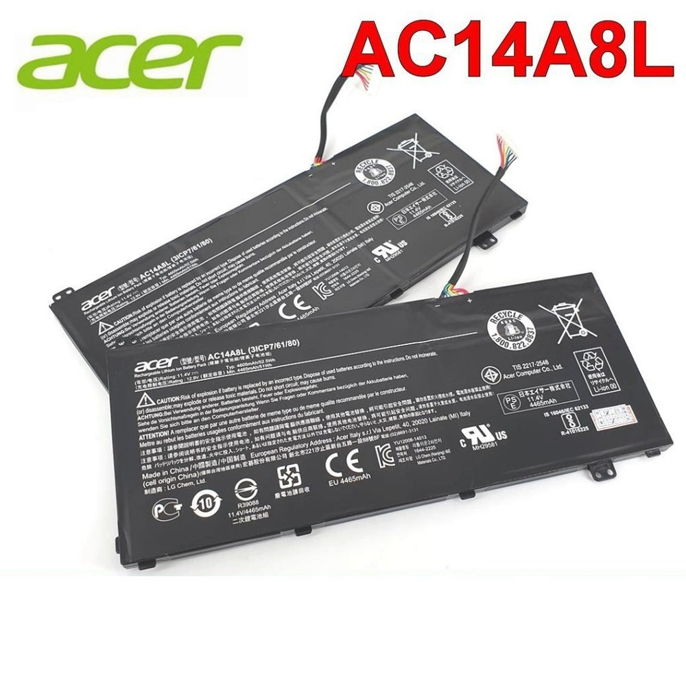 Аккумулятор для ноутбука ACER V15 Nitro Aspire VN7-571-572-591-592-791-792 KT.0030G.013 AC14A8L ОРИГИНАЛ