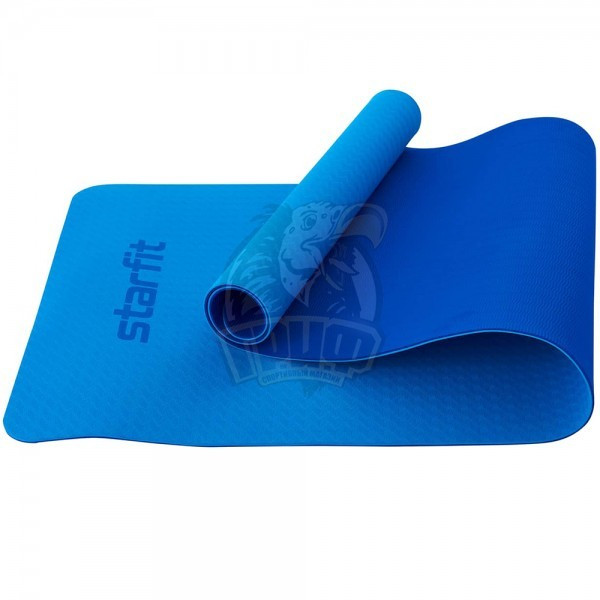 Коврик гимнастический для йоги Starfit ТРЕ 6 мм (синий/темно-синий)  (арт. FM-201-06-BLDBL)