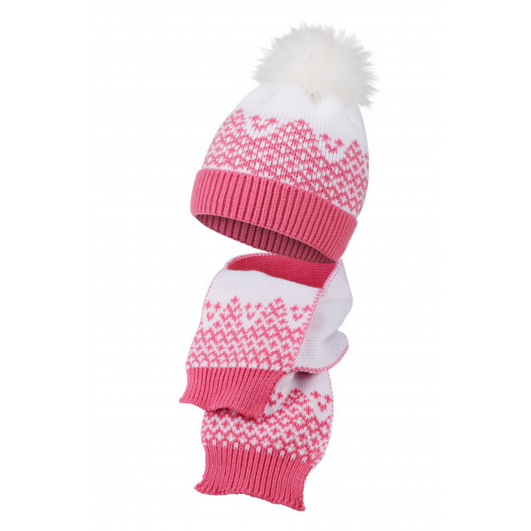 Комплект Esli 2-х предметный шапка и шарф р-р 50-52 розовый - фото 1 - id-p189377812