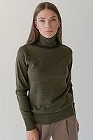 Женский осенний вязаный зеленый свитер Romgil 560ТЗ оливковый 42р.