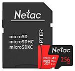 Карта памяти MicroSDXC 256GB Class 10 UHS-I(U3) (c адаптером) Netac Extreme Pro