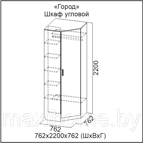 Шкаф угловой "Город К" Ясень Шимо темный/Ясень Шимо светлый - фото 3 - id-p189431752