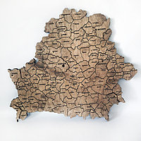 Деревянная карта Беларуси (области и районы) №8 (размер 63*55 см)