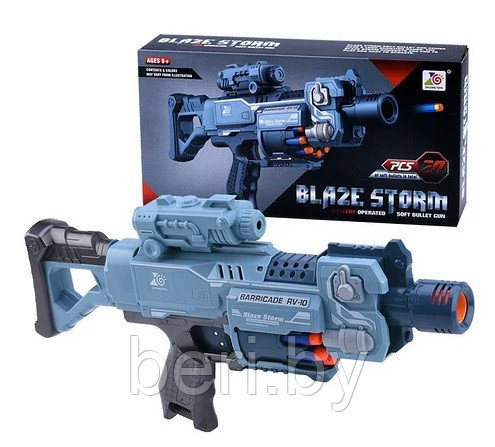 Автомат, Бластер 7055 + 20 пуль Blaze Storm детский игрушечный, с прицелом, мягкие пули, типа Nerf (Нерф) - фото 2 - id-p87679008