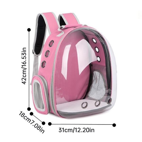 Рюкзак для переноски животных прозрачный Розовый - фото 4 - id-p184452003