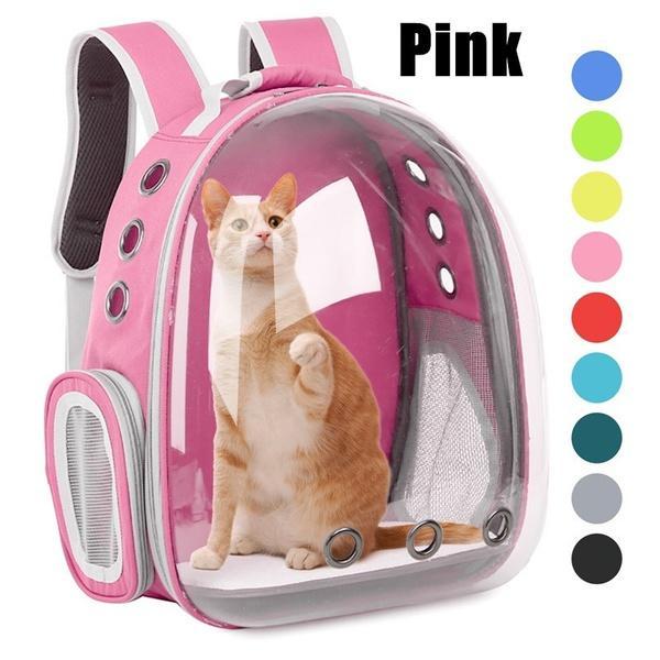 Рюкзак для переноски животных прозрачный Розовый