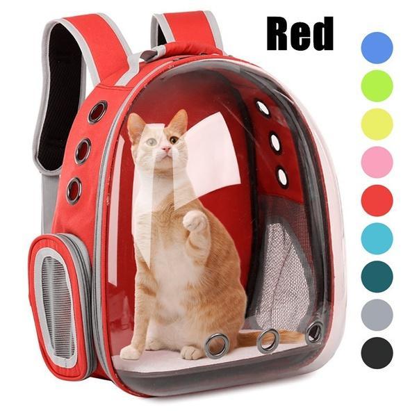 Рюкзак для переноски животных прозрачный Красный - фото 1 - id-p184452004
