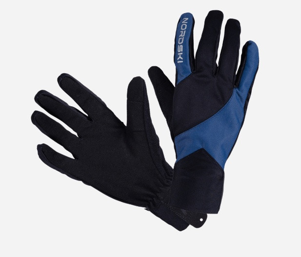 Перчатки лыжные Nordski Pro Black/Indigo Blue (чёрные/тёмно-синий) (NSU327125) (XS, M, L) - фото 1 - id-p189530157