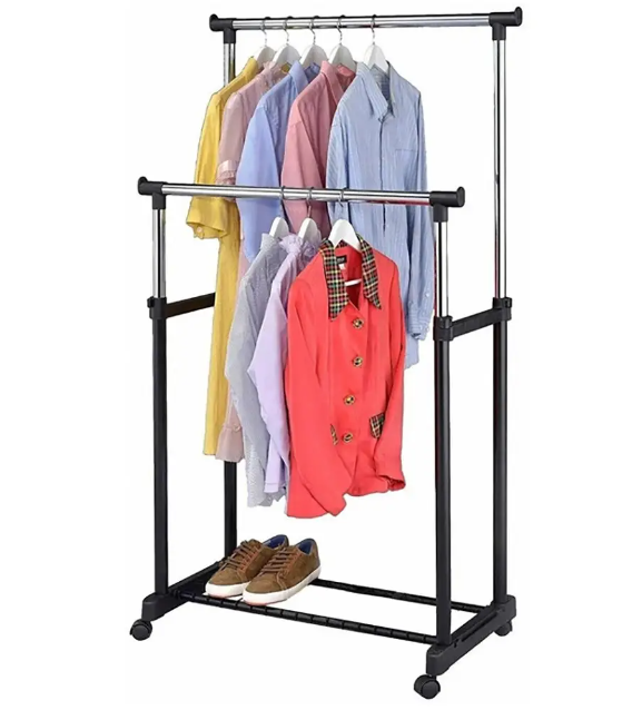 Двойная напольная передвижная стойка для одежды на колесиках UNISTOR DUBLIN до 25 кг - фото 5 - id-p181067452