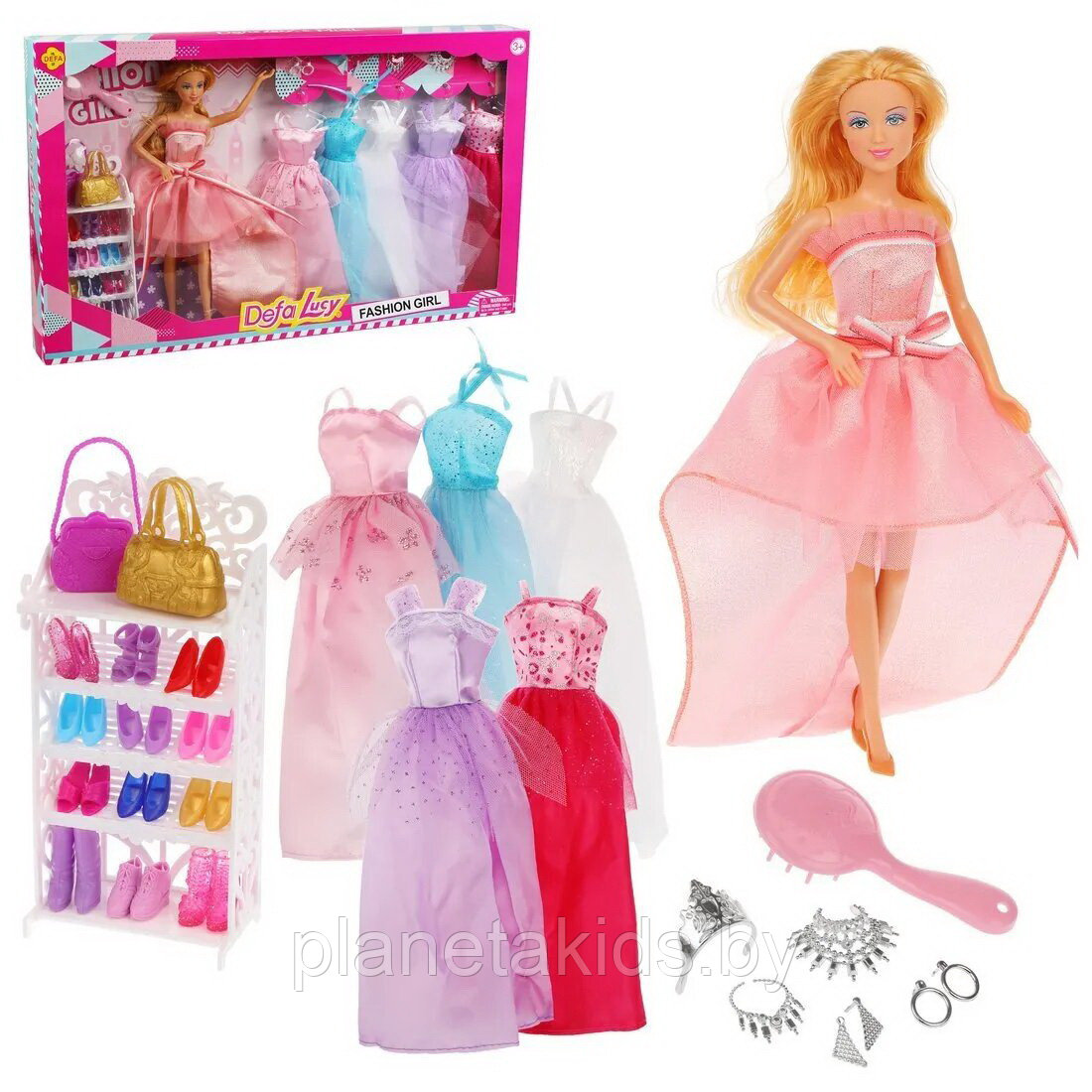 Кукла барби DEFA LUCY с набором платьев, обуви и аксессуаров, арт. 8446
