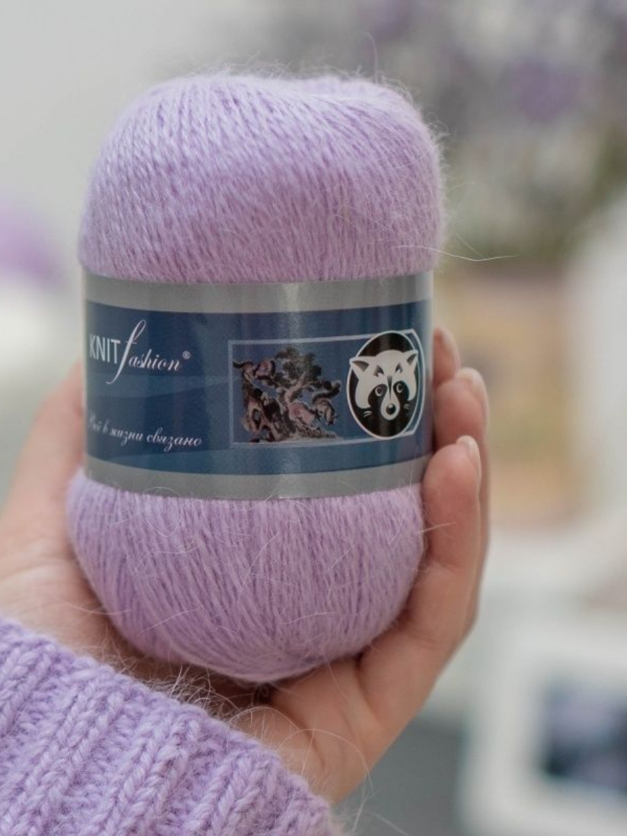 Пряжа Пух норки KnitFashion цвет м25 светлая сирень