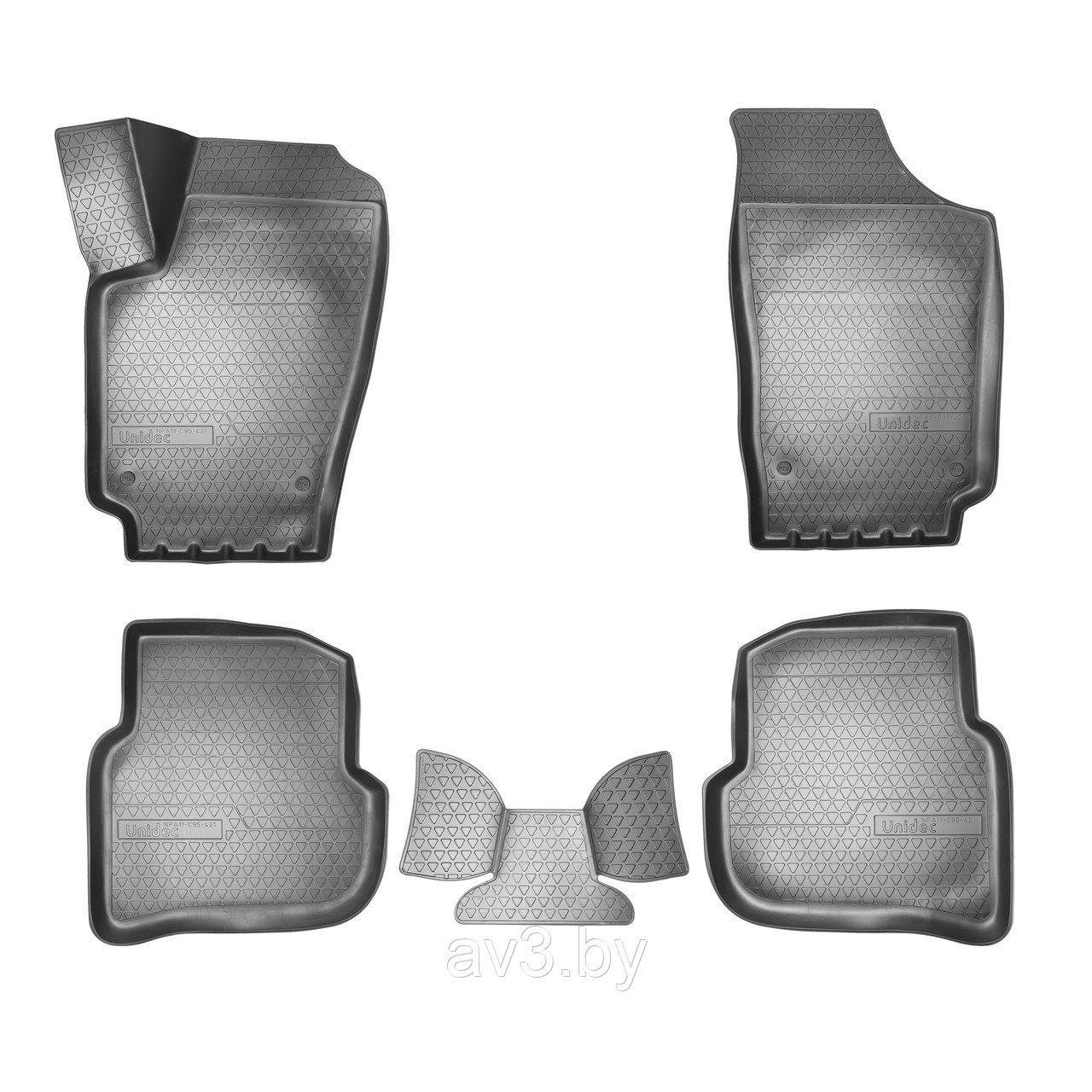 Коврики в салон Volkswagen Polo седан 2010-2020, 3D с подпятником ...