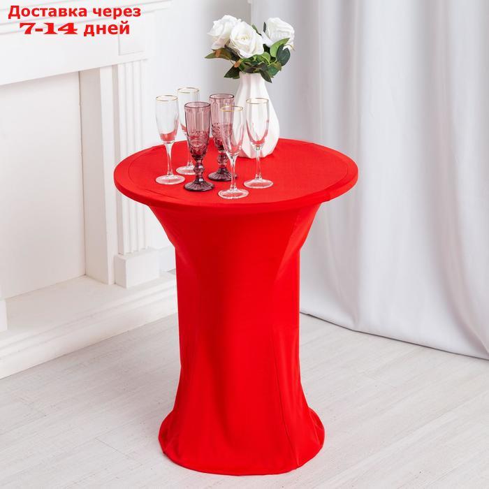 Чехол на стол, цв.красный, 60*120 см, 100% эластан - фото 1 - id-p188539956