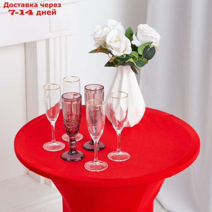 Чехол на стол, цв.красный, 60*120 см, 100% эластан - фото 2 - id-p188539956