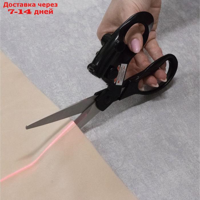 Ножницы закройные, с лазерной указкой, 8", 21 см, цвет чёрный - фото 4 - id-p189487652
