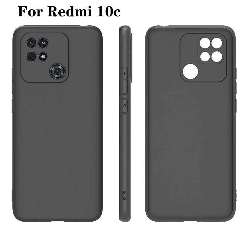 Чехол-накладка для Xiaomi Redmi 10C (силикон) черный с защитой камеры - фото 3 - id-p189539826