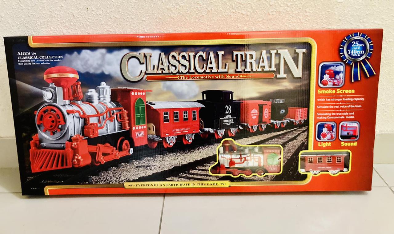 Железная дорога детская,"Classical Train", свет+звук,дым 740 см, арт.G127230\813-1