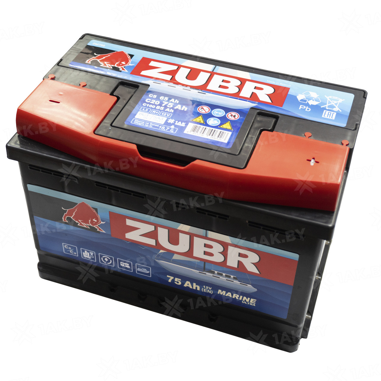 Аккумулятор ZUBR MARINE (75 Ah) , 12 V Обратная, R+ L3 ZM750 - фото 3 - id-p189543299