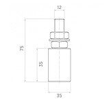 Ролик направляющий для раздвижных ворот диаметром 35 мм, фото 2