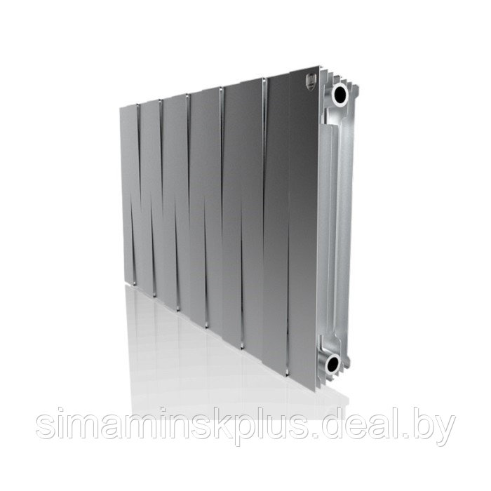 Радиатор биметаллический Royal Thermo PianoForte/Silver Satin, 500 x 100 мм, 12 секций, хром - фото 1 - id-p189550401