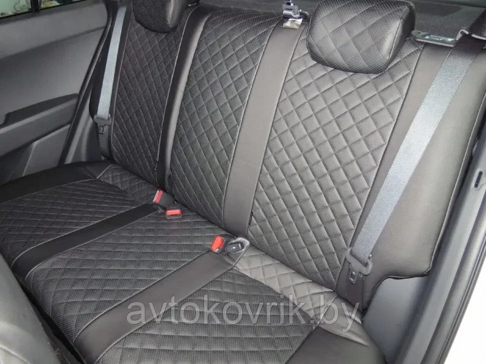 Чехлы Audi A4 (B6 / B7) седан (40/60) с 00-07г. экокожа алькантара, ромб - фото 10 - id-p116374377