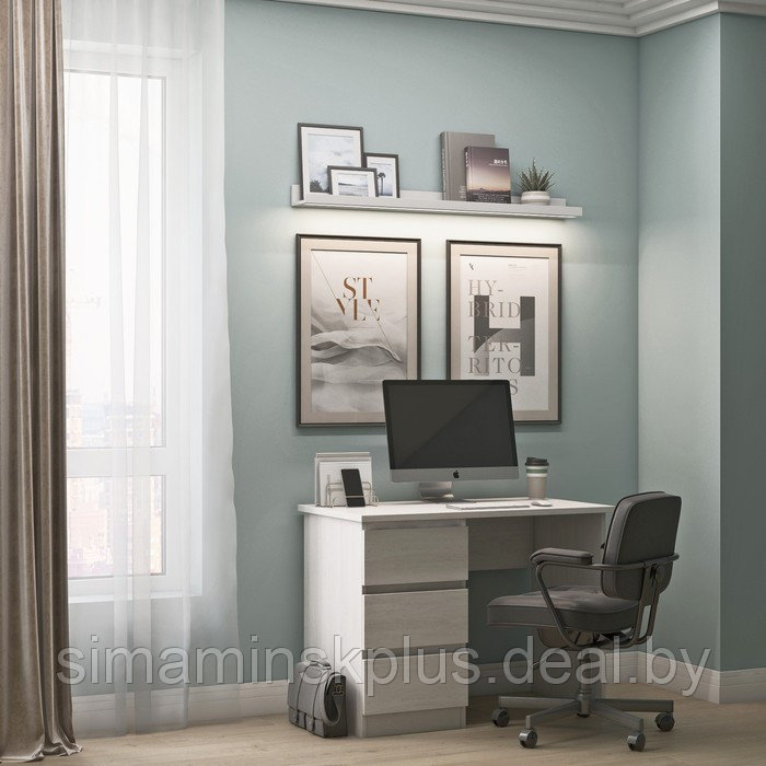 Стол письменный «Сити 5», 1000 × 550 × 750 мм, цвет ясень анкор светлый - фото 1 - id-p189552084