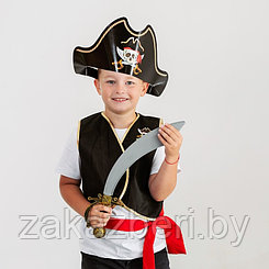 Карнавальный костюм «Полундра», жилетка, шляпа, пояс, меч