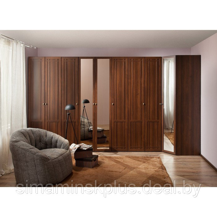 Шкаф для белья Sherlock 611, правый, 400 × 579 × 2300 мм, цвет орех шоколадный - фото 3 - id-p189553058