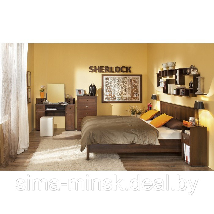 Кровать Sherlock 43, 1400 × 2000 мм, без основания, цвет орех шоколадный - фото 2 - id-p189564047