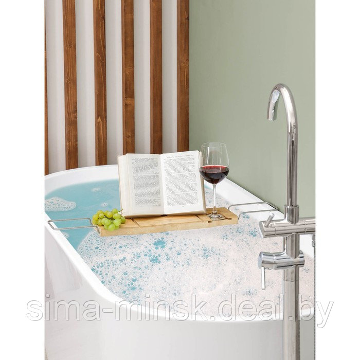 Полка для ванной SAVANNA SPA, 74-95×20,3×2,5 см, бамбук - фото 2 - id-p189565996