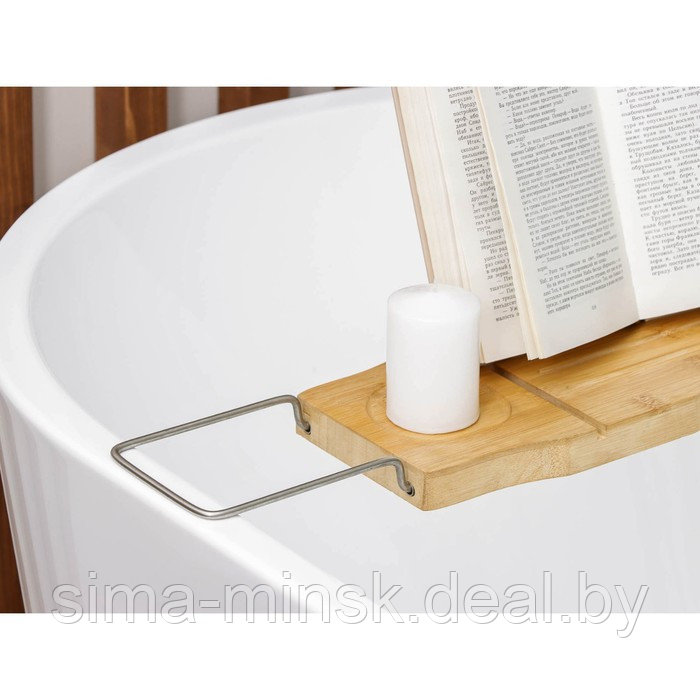 Полка для ванной SAVANNA SPA, 74-95×20,3×2,5 см, бамбук - фото 4 - id-p189565996