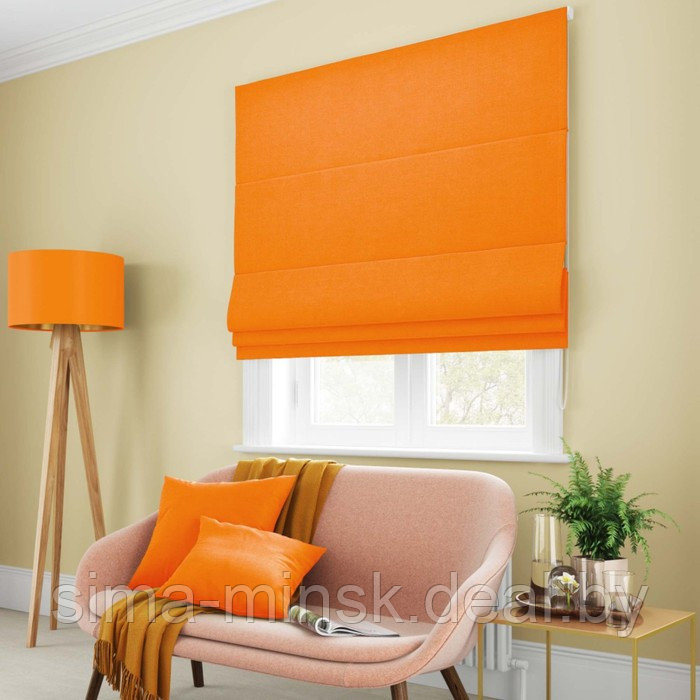 Римская штора «Билли», размер 60х150 см, цвет оранжевый - фото 1 - id-p189565142