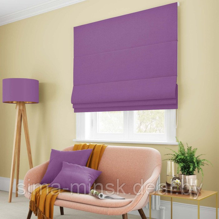 Римская штора «Билли», размер 60х150 см, цвет фиолетовый - фото 1 - id-p189565146
