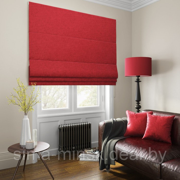 Римская штора «Тина», размер 60х175 см, цвет красный - фото 1 - id-p189565158