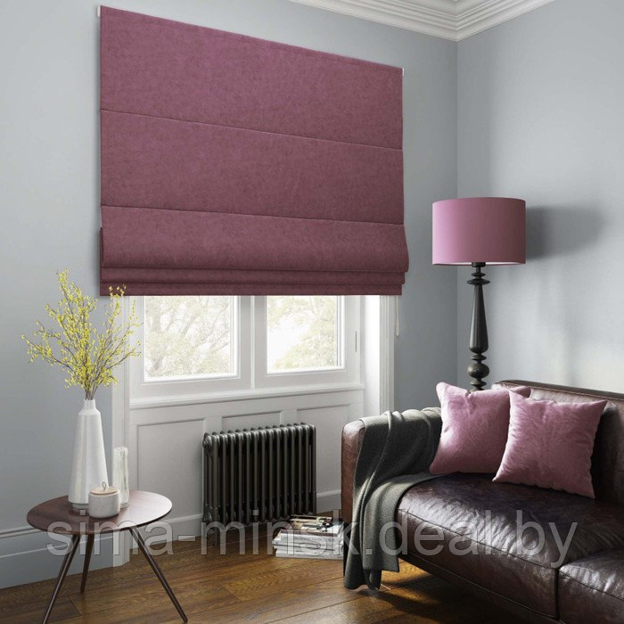 Римская штора «Тина», размер 60х175 см, цвет розовый - фото 1 - id-p189565160