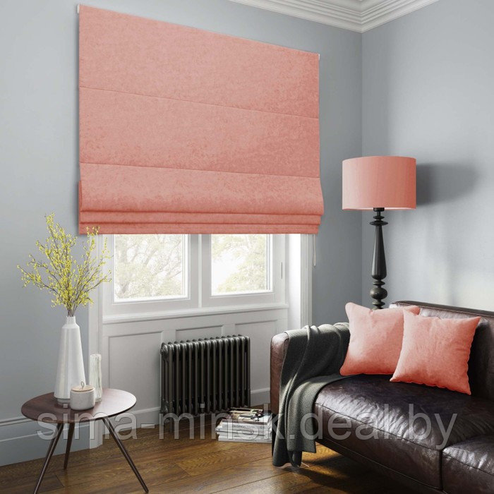 Римская штора «Тина», размер 60х175 см, цвет светло-розовый - фото 1 - id-p189565161