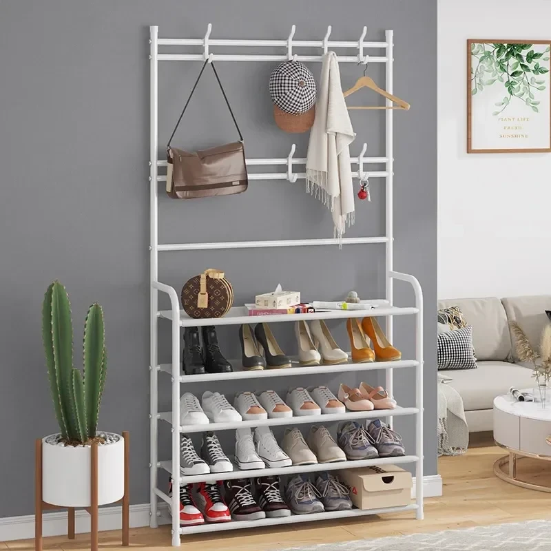 Напольная вешалка для обуви и одежды с полками и крючками Simple Lifestyle 170х80х26см. / Стойка для вещей