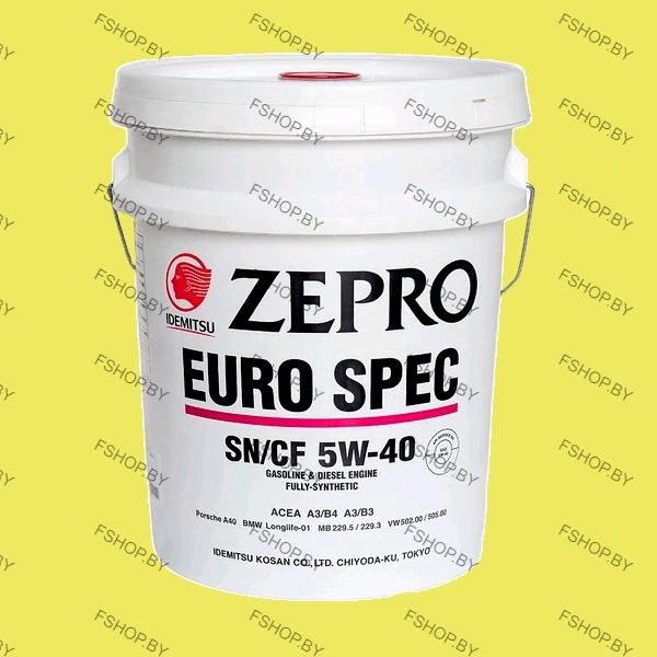 IDEMITSU 5W40 ZEPRO EURO SPEC - 20 литров — Синтетическое моторное масло для бензиновых и дизельных двигателей