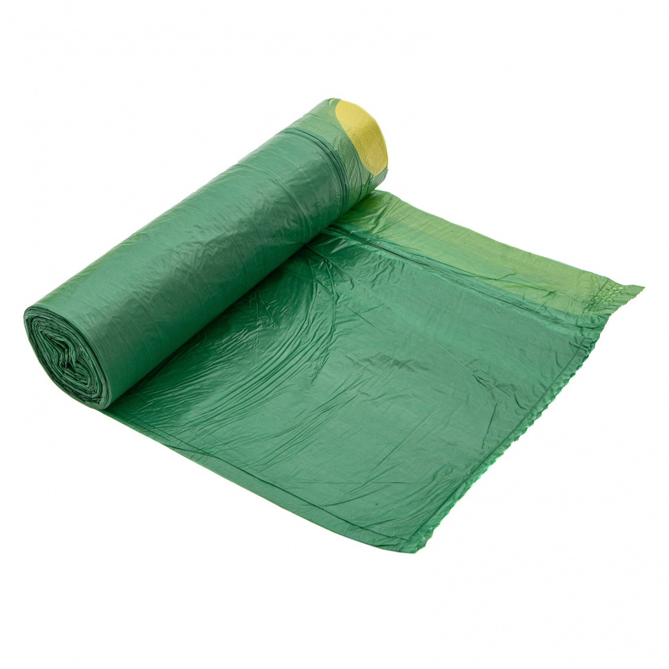 Пакеты для мусора с завязками 35 л x 15 шт., зеленые, Home Palisad - фото 4 - id-p189618133