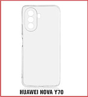 Чехол-накладка для Huawei Nova Y70 (силикон) MGA-LX9N прозрачный с защитой камеры