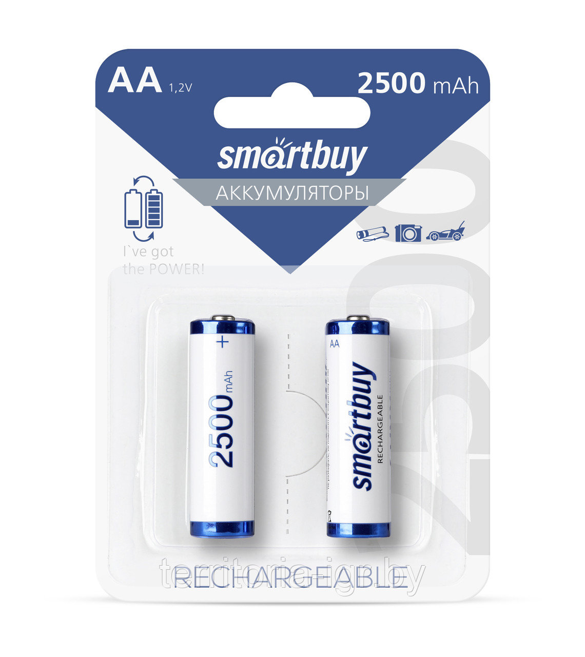 Аккумуляторы NiMh AA/2BL SBBR-2A02BL2500 2500 mAh AA Smartbuy - фото 2 - id-p189646681