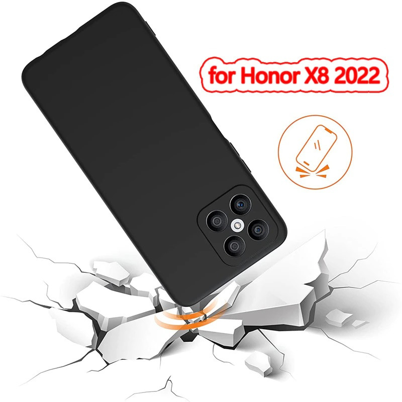 Чехол-накладка для Huawei Honor X8 (силикон) черный с защитой камеры - фото 4 - id-p189646699