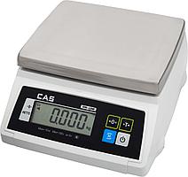 Настольные порционные весы CAS SW-W  влагозащищённые ( до10 кг /дискр. 5 г., влагостойкие (IP 66)