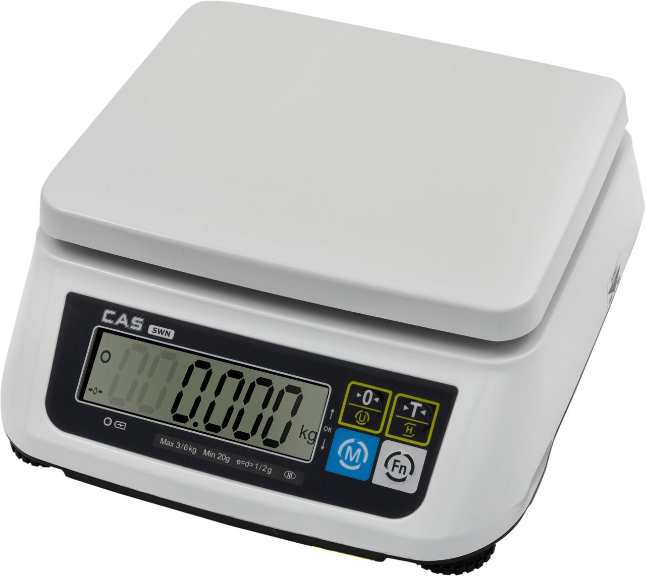 Настольные порционные весы CAS SWN-03  ( до 3 кг /дискр. 0.5/1 г.