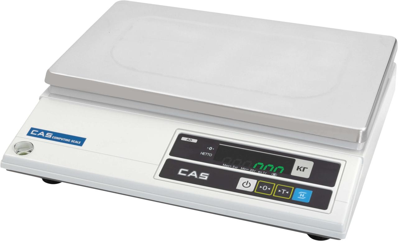 Настольные порционные весы CAS AD-5 ( до 5 кг /дискр. 1 г.) - фото 1 - id-p189649817