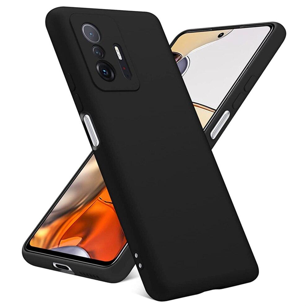 Чехол-накладка для Xiaomi 11T / 11T Pro (силикон) черный с защитой камеры - фото 4 - id-p189649827