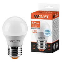 Лампа светодиодная "Шар G45" 7.5Вт 450лм 6500К Е27 (50шт/уп) WOLTA